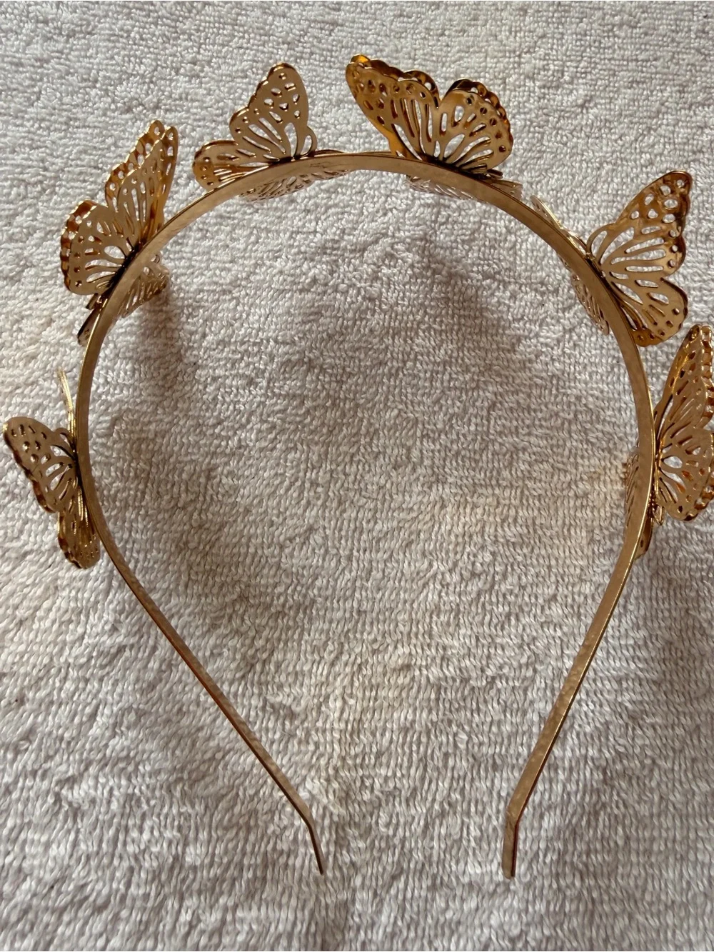 Gold Butterfly Headband Metal Butterfly Crown Hair Accessory